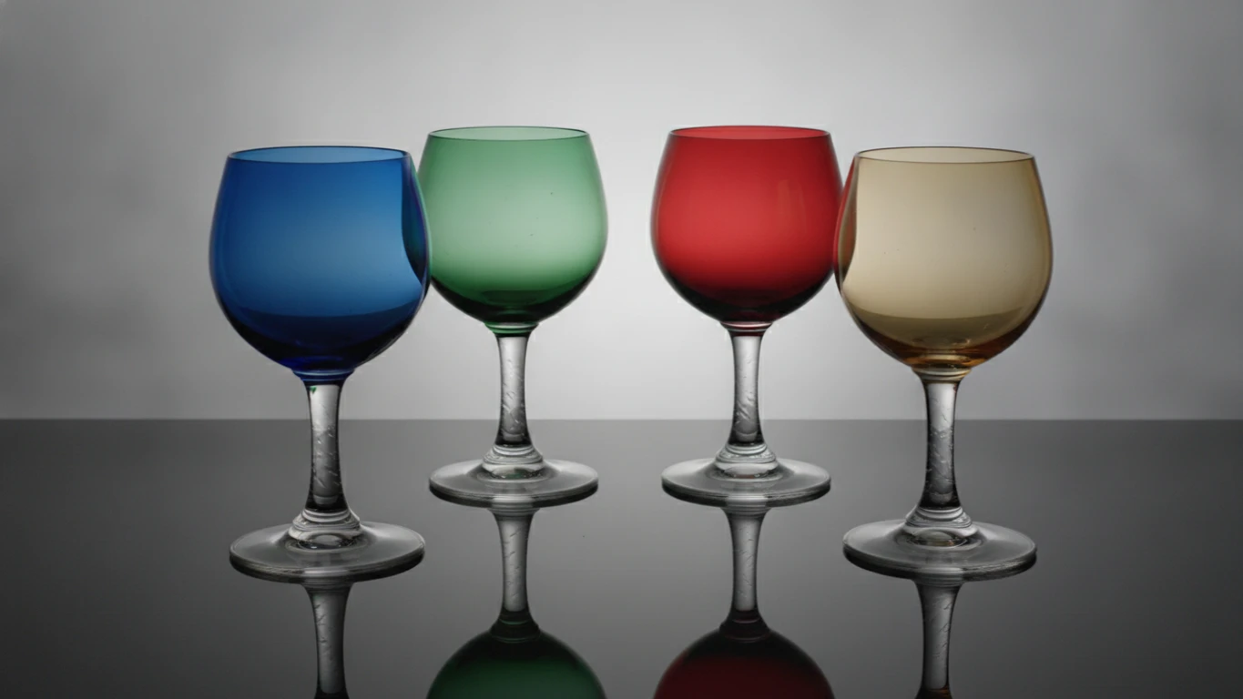 Hand-Blown Colored Stemware Set