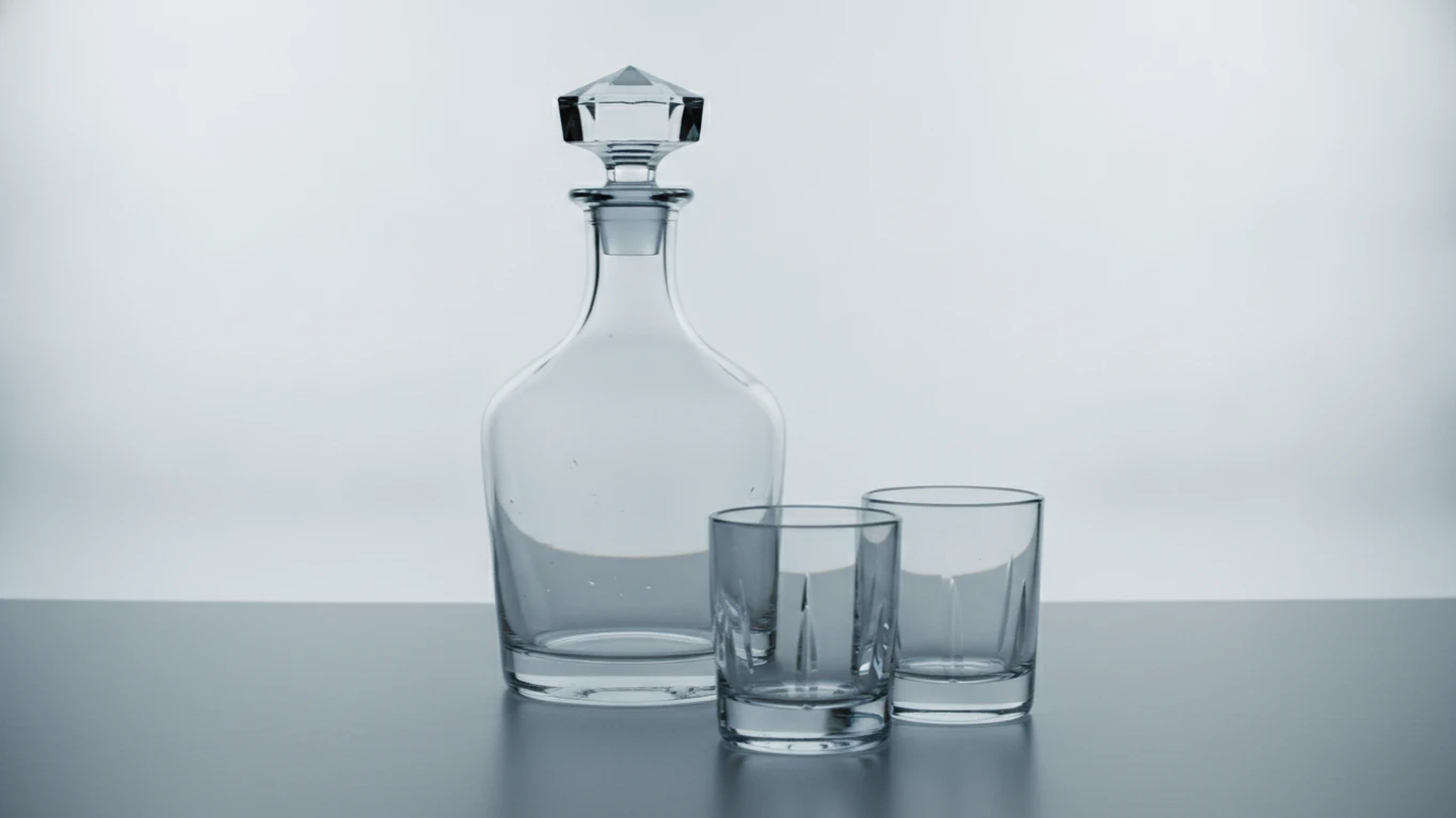 Hand-Blown Crystal Decanter Set