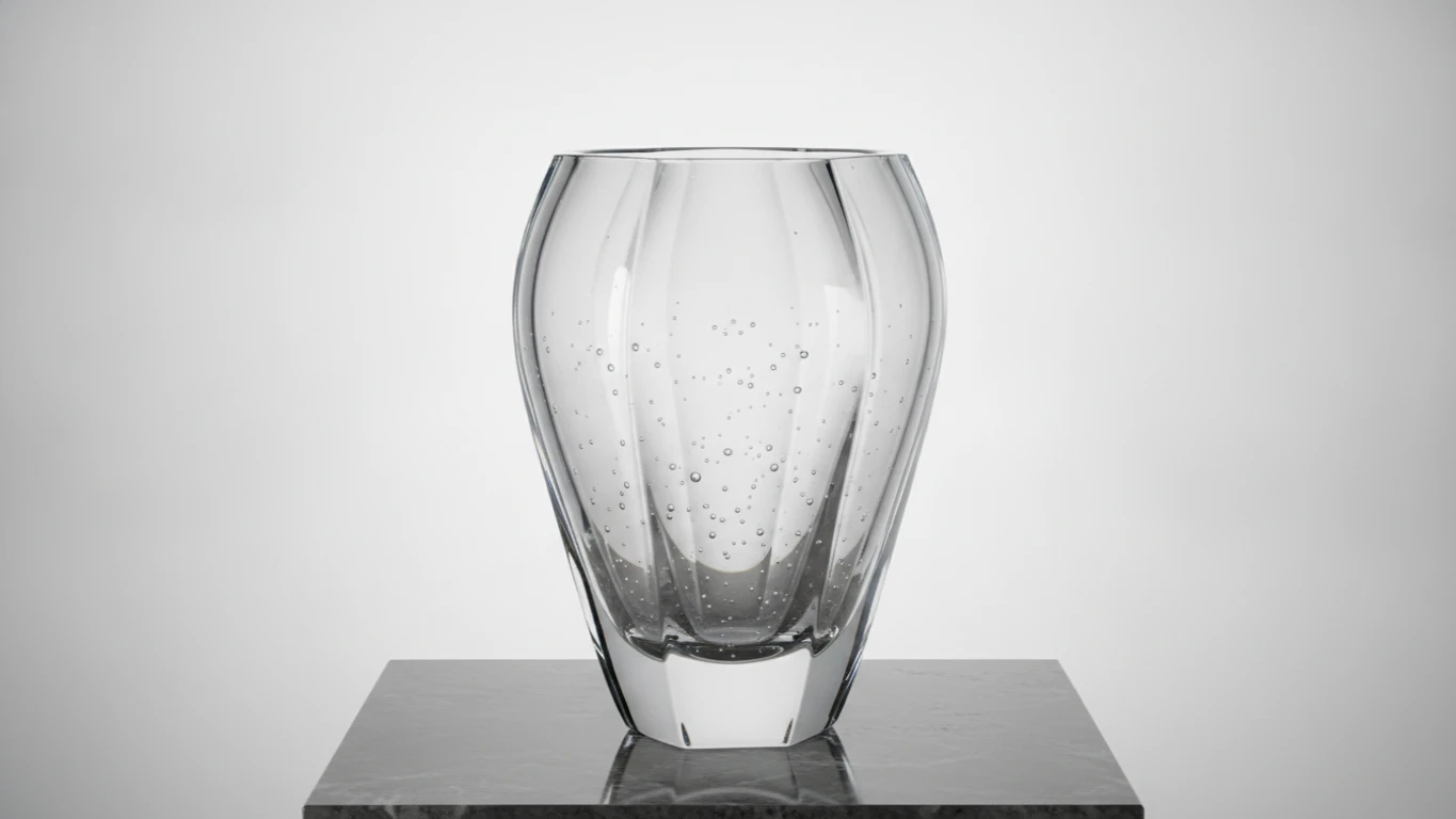 Hand-Blown Crystal Flower Vase