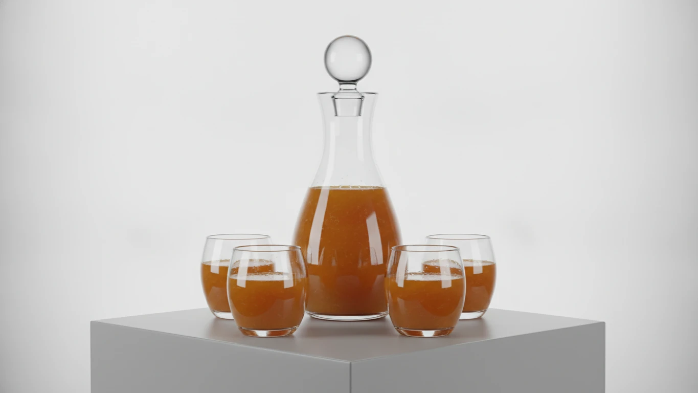 Hand-Blown Crystal Glass Juice Decanter Set