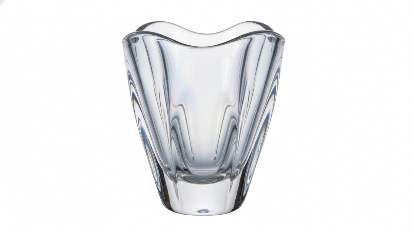 Hand-Blown Crystalline Glass Vase