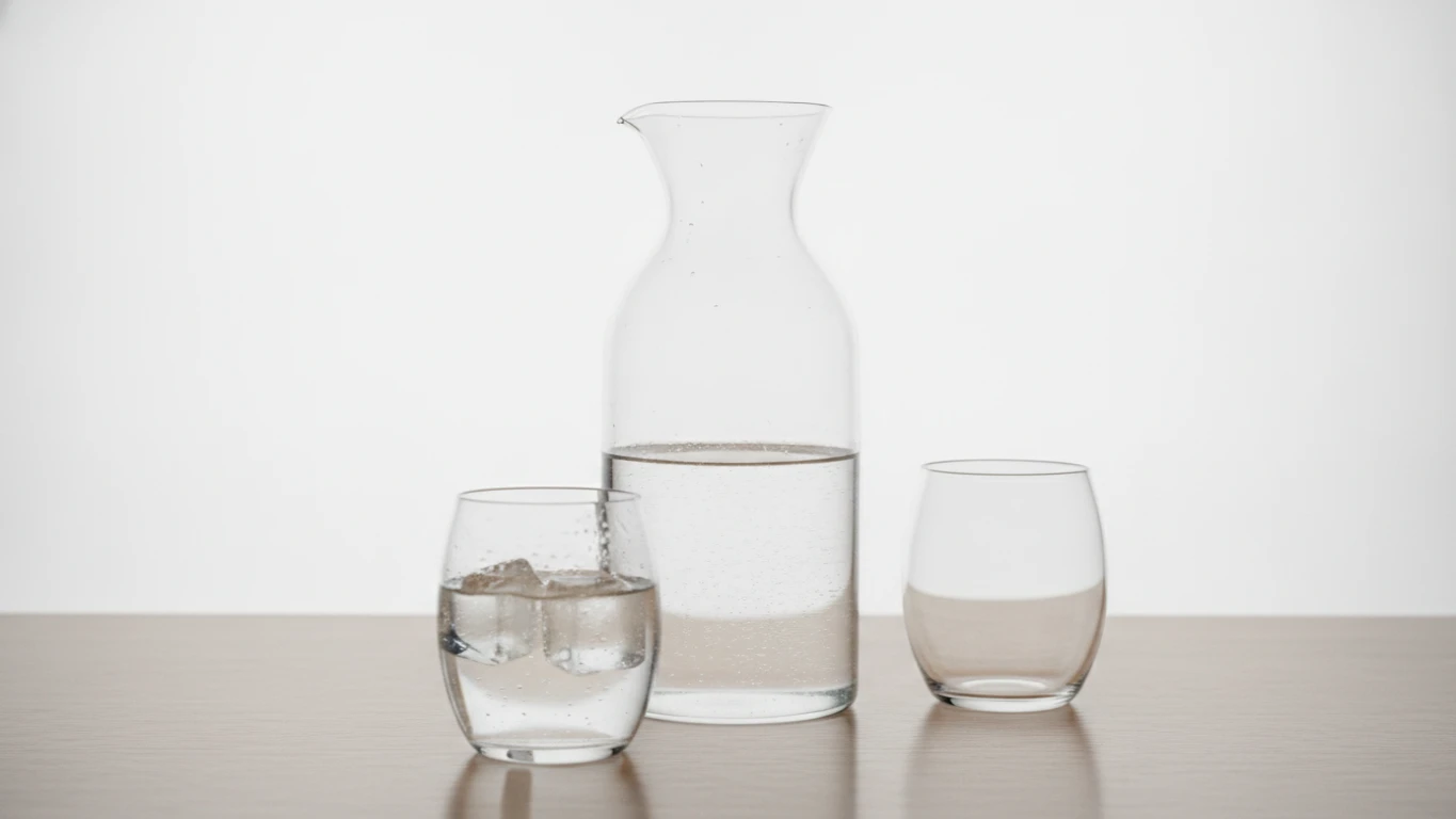 Hand-Blown Glass Water Carafe and Glassware Set