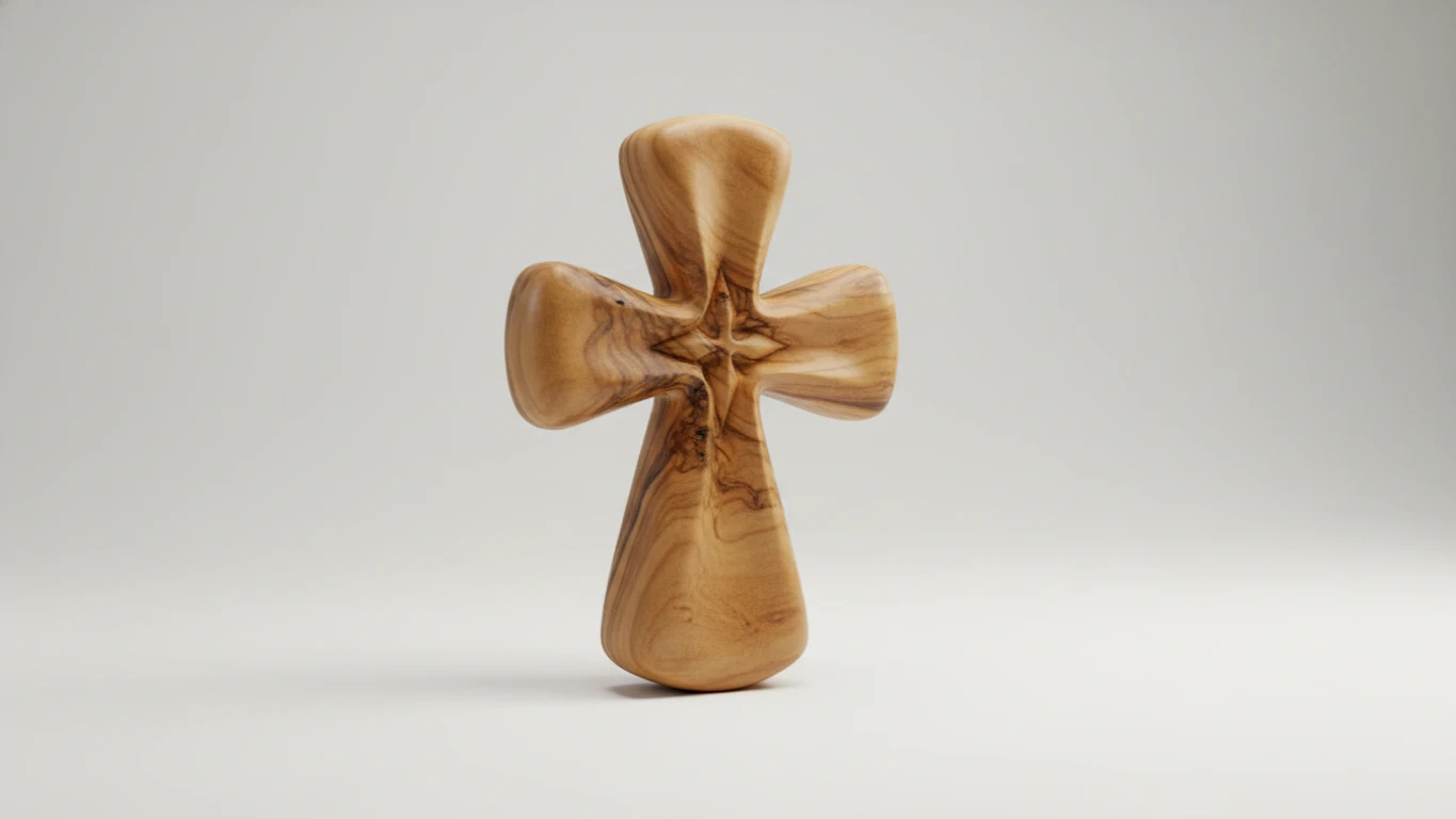 Hand-Carved Olive Wood Prayer Cross