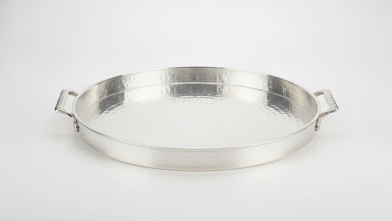 Hand-Hammered Aluminum Serving Tray