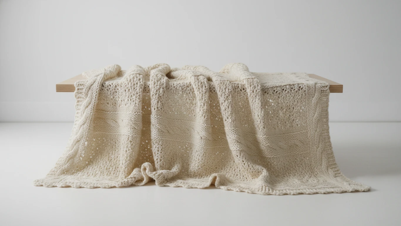 Hand-Knitted Cotton Heirloom Blanket