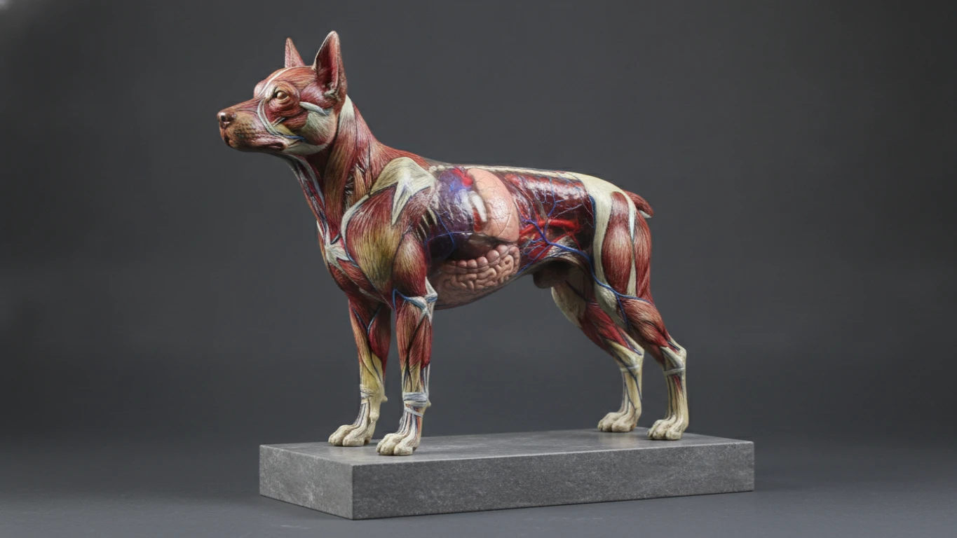 Hand-Painted 3D Canine Anatomy Model