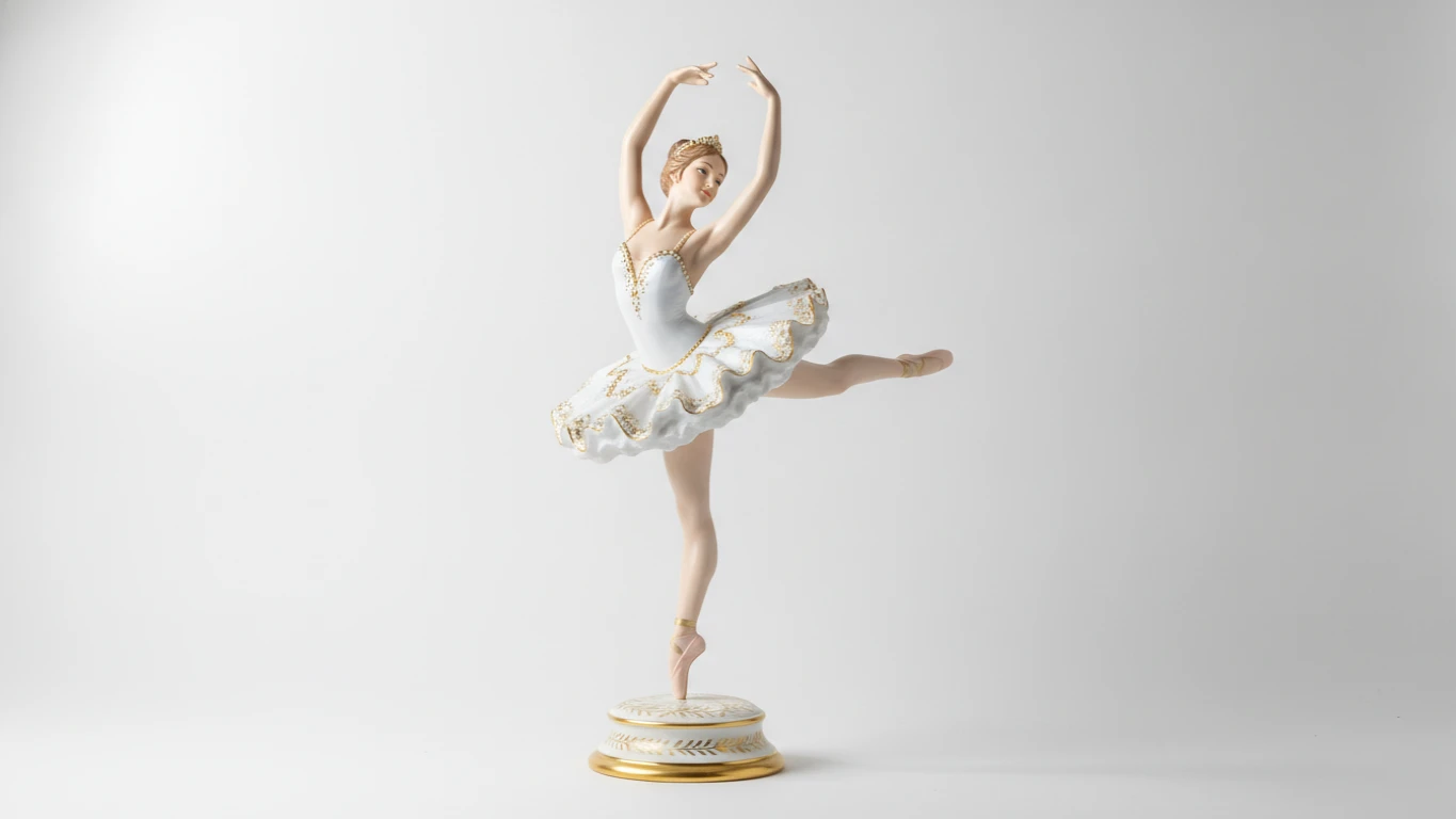 Hand-Painted Porcelain Ballerina Statue