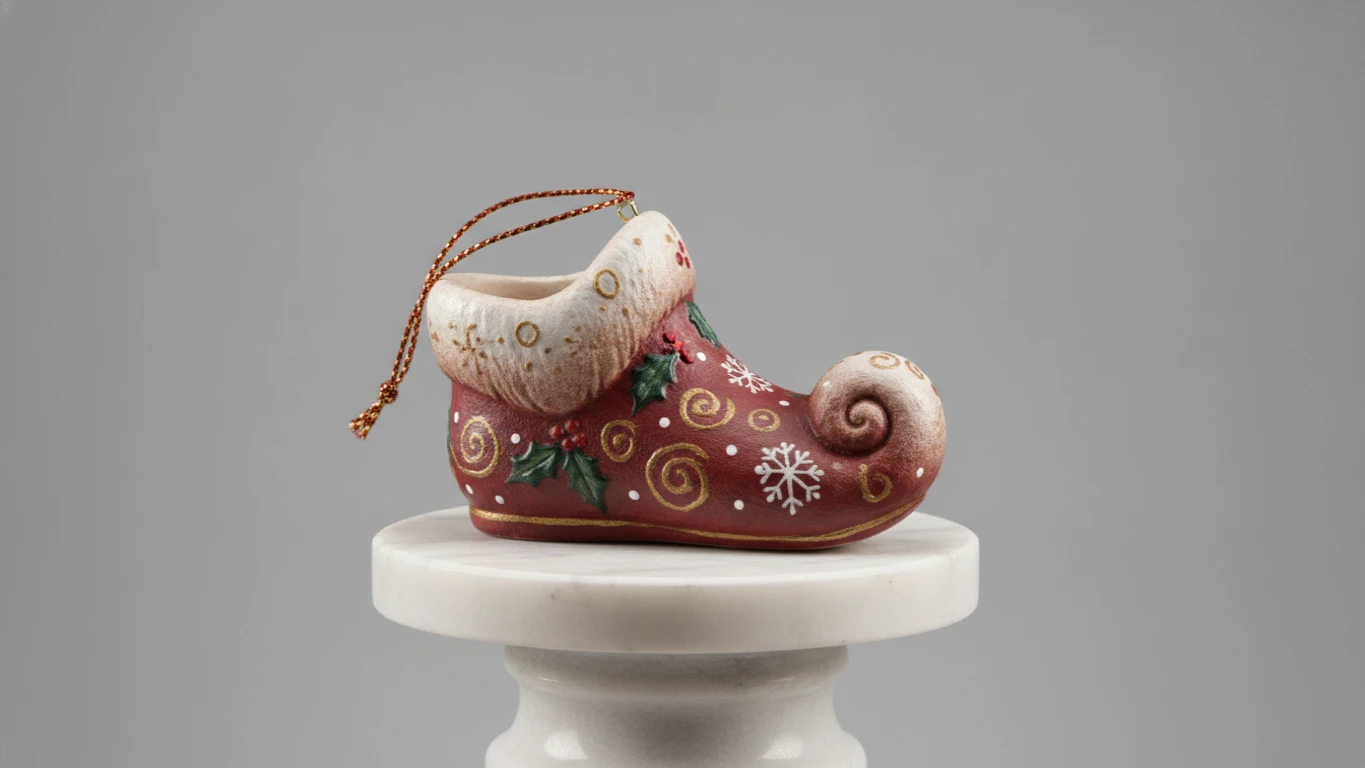 Hand-Painted Slipper Christmas Ornament