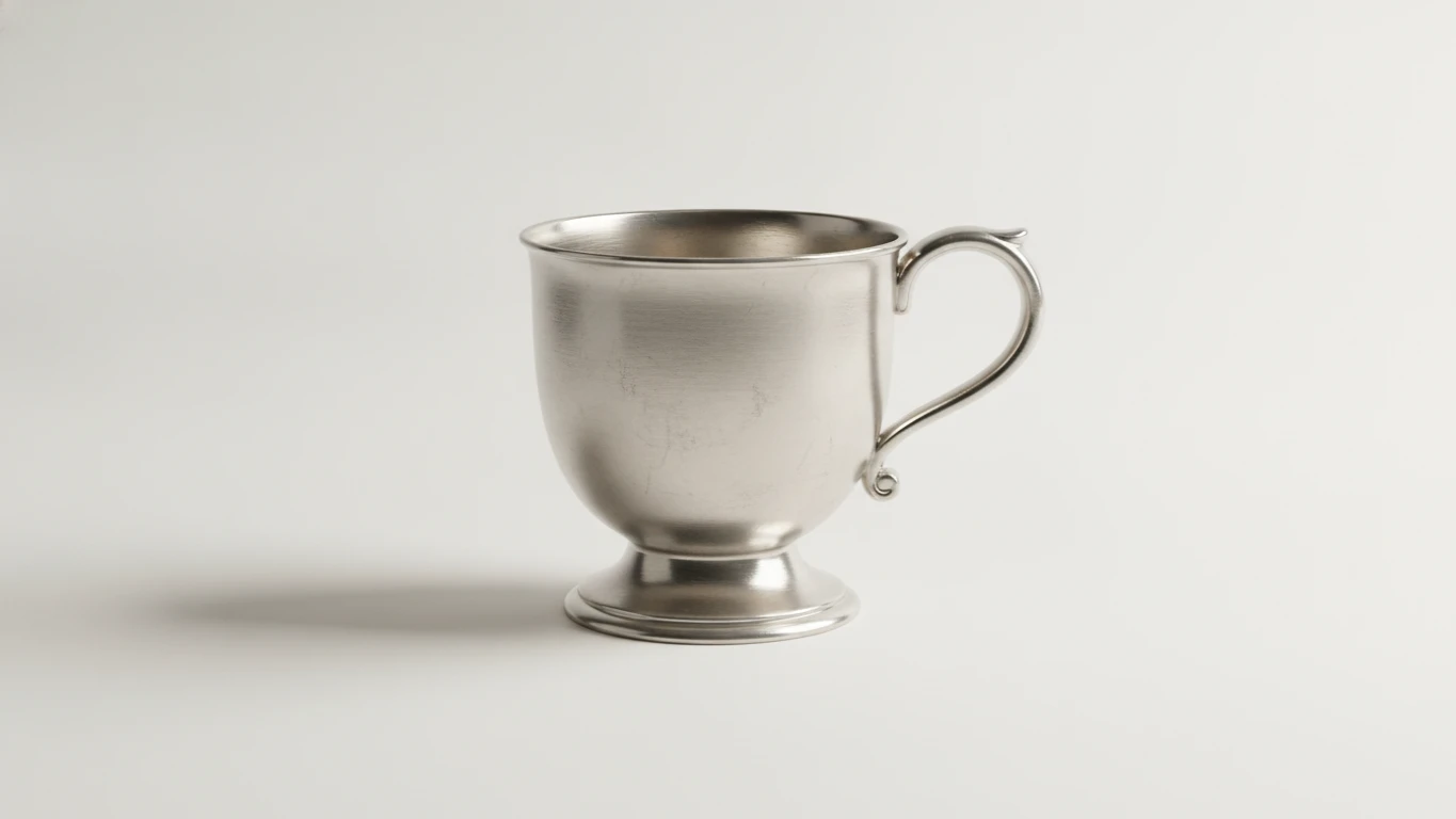 Hand-Polished Pewter Christening Cup