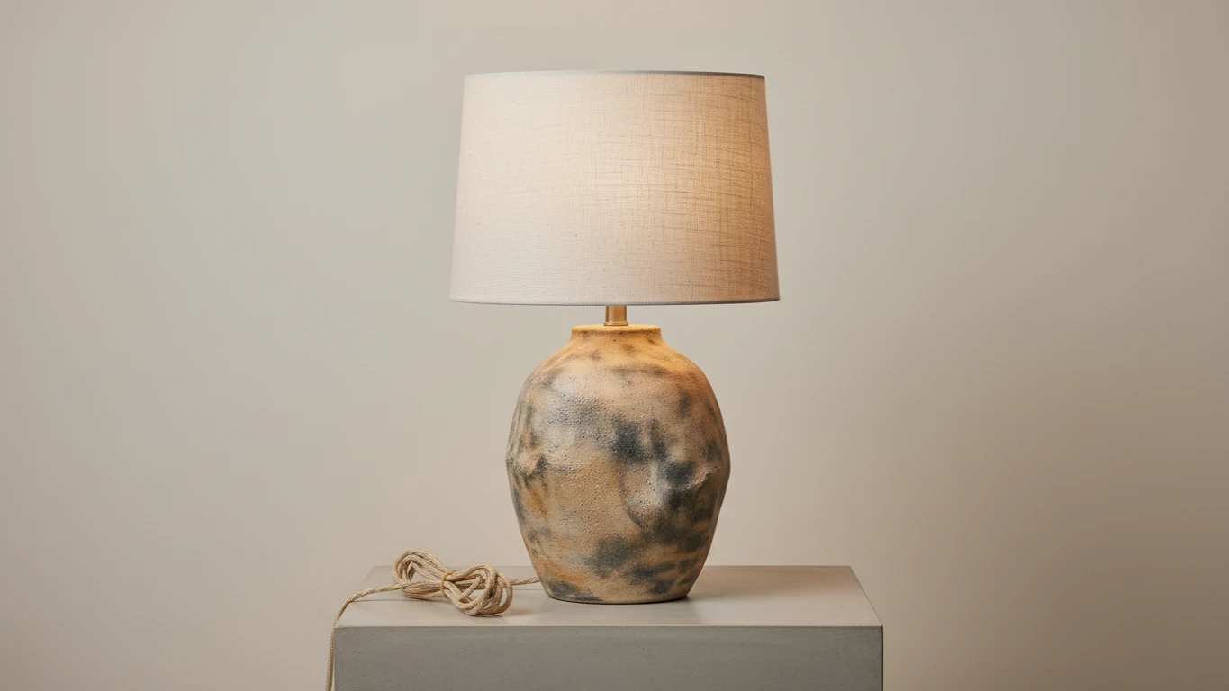 Hand-Poured Artisan Ceramic Table Lamp