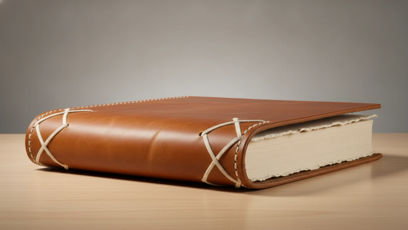 Hand-Stitched Leather Guest Book