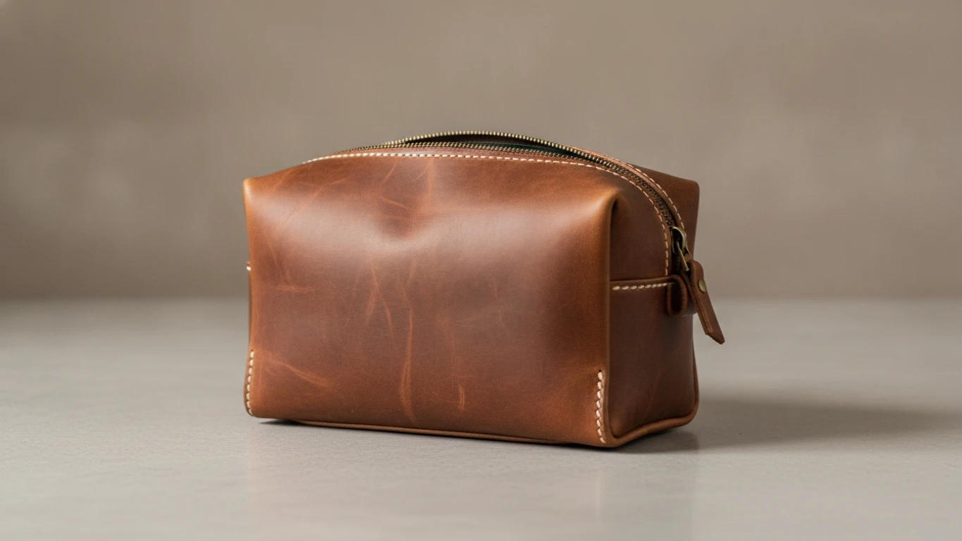 Hand-Stitched Leather Toiletry Kit