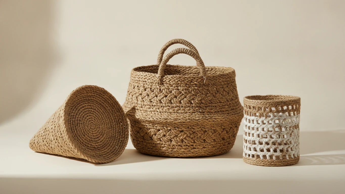 Hand-Woven Natural Fiber Baskets