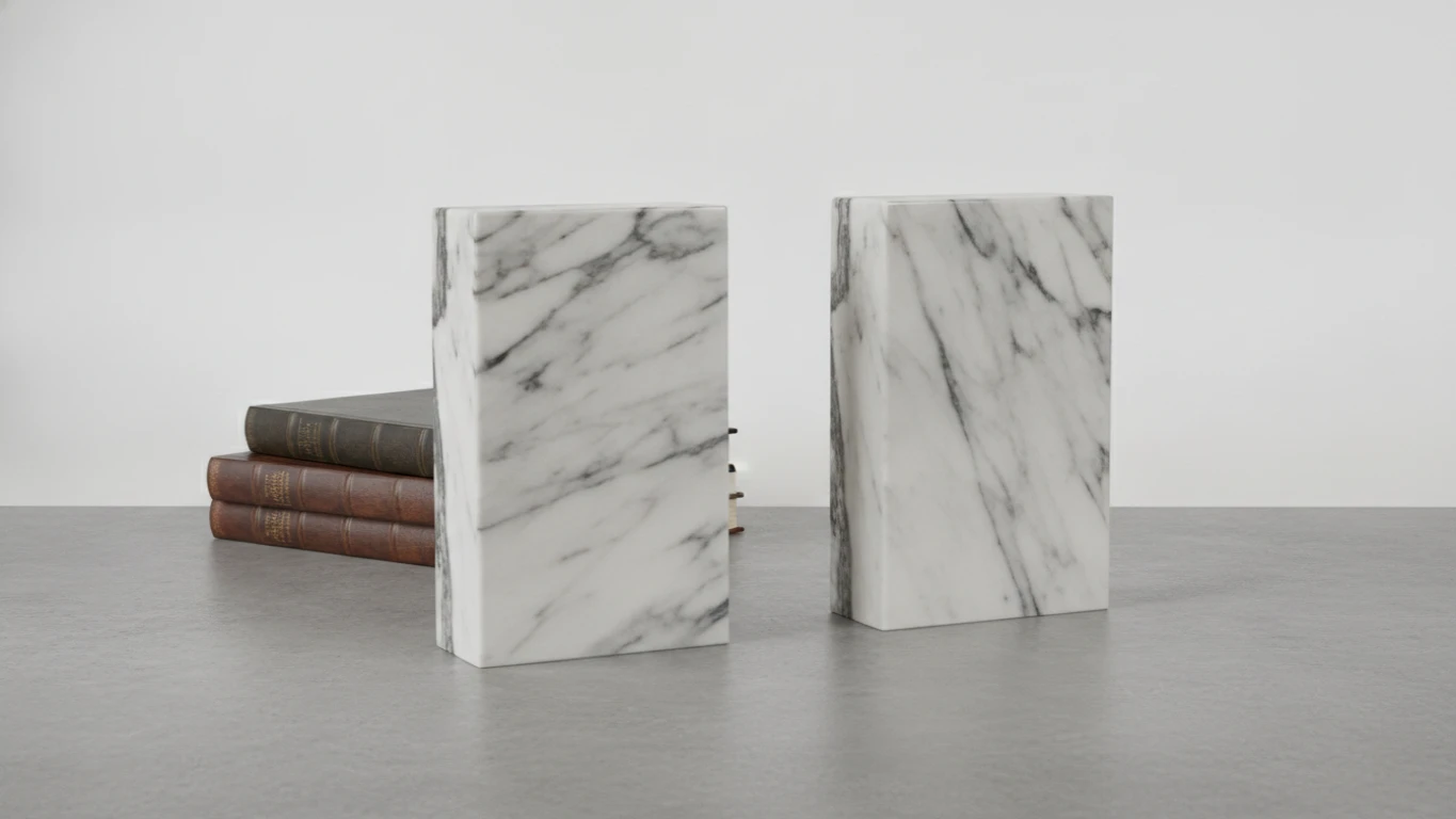 Handcrafted Marble Bookends