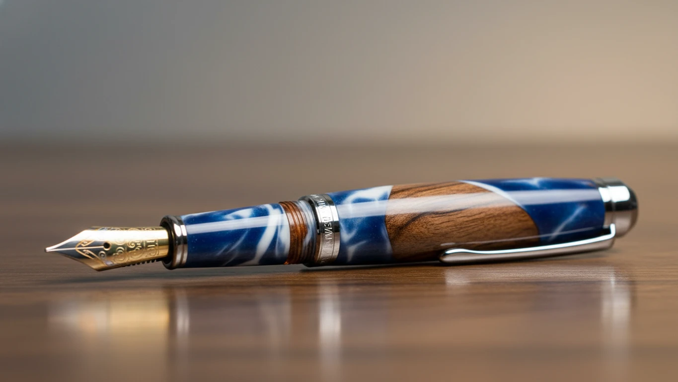 Handcrafted Resin and Wood Fountain Pen