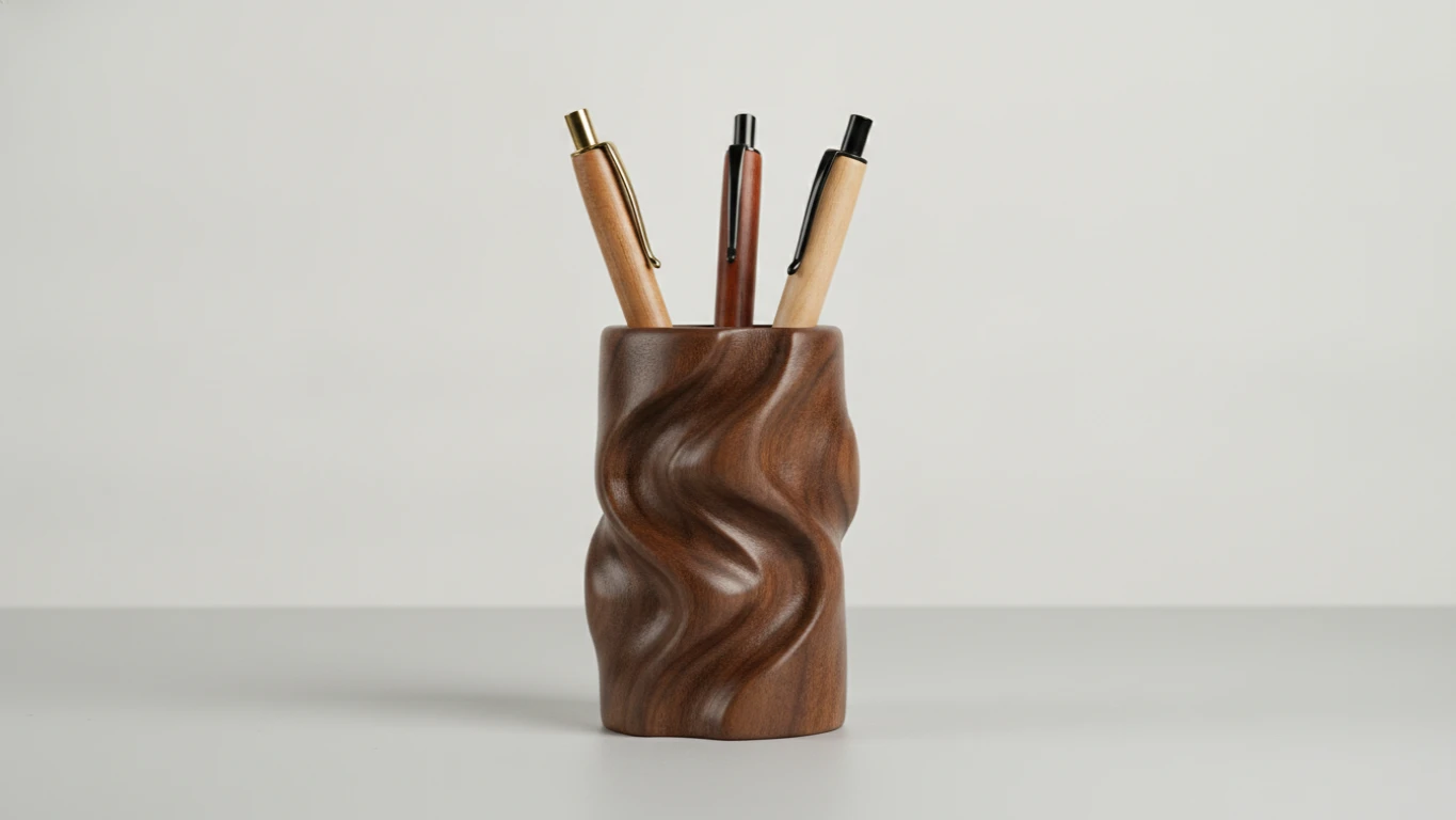 Handcrafted Wooden Pen Holder