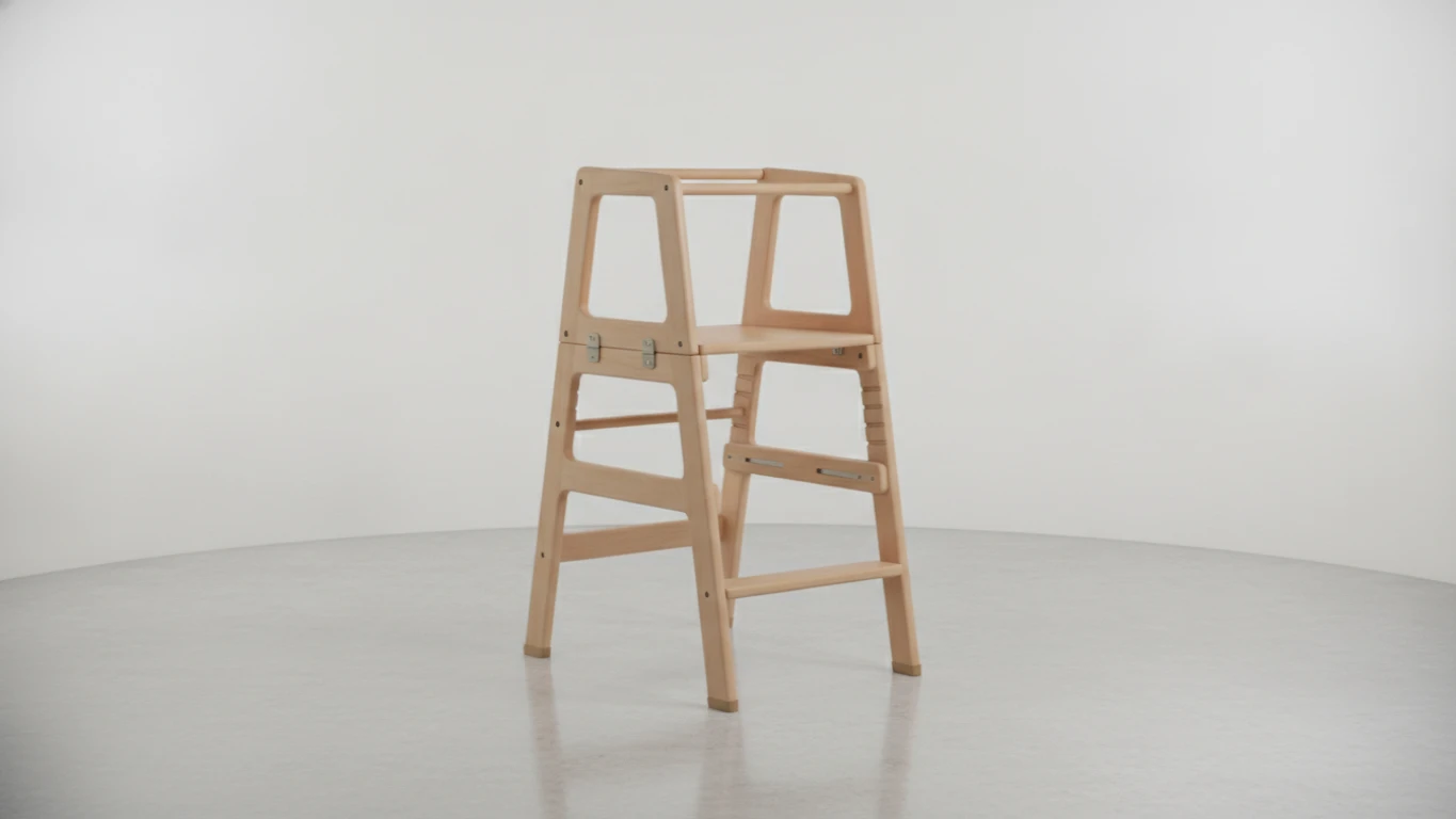 Height-Adjustable Kitchen Helper Tower