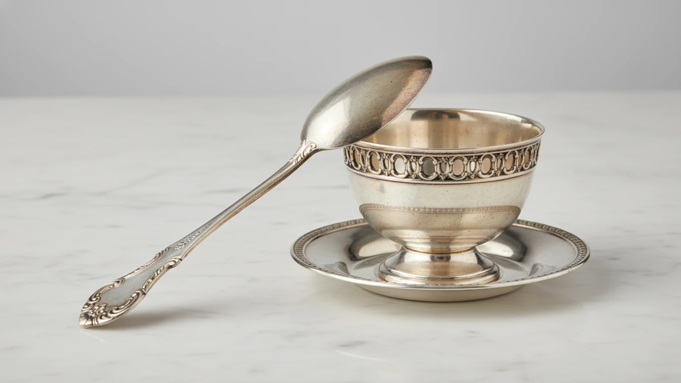 Heirloom Silver-Plated Spoon and Cup Set