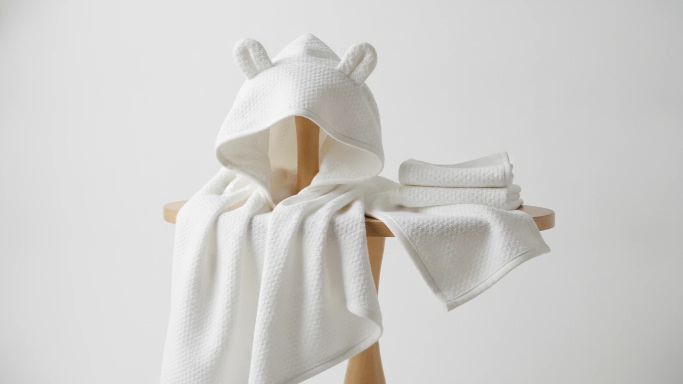 Hooded Bamboo Bath and Washcloth Set