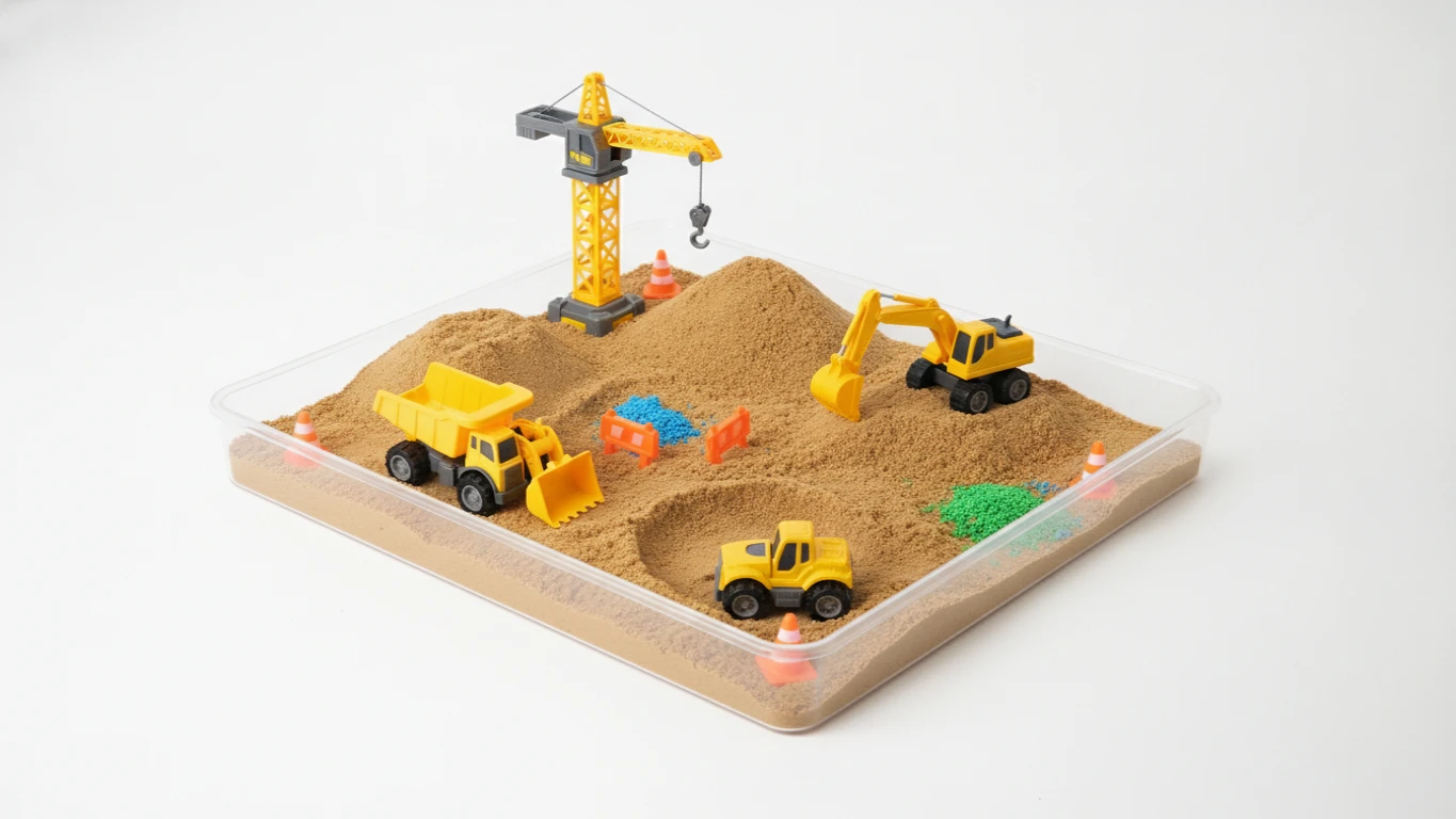 Indoor Kinetic Sand Construction Zone