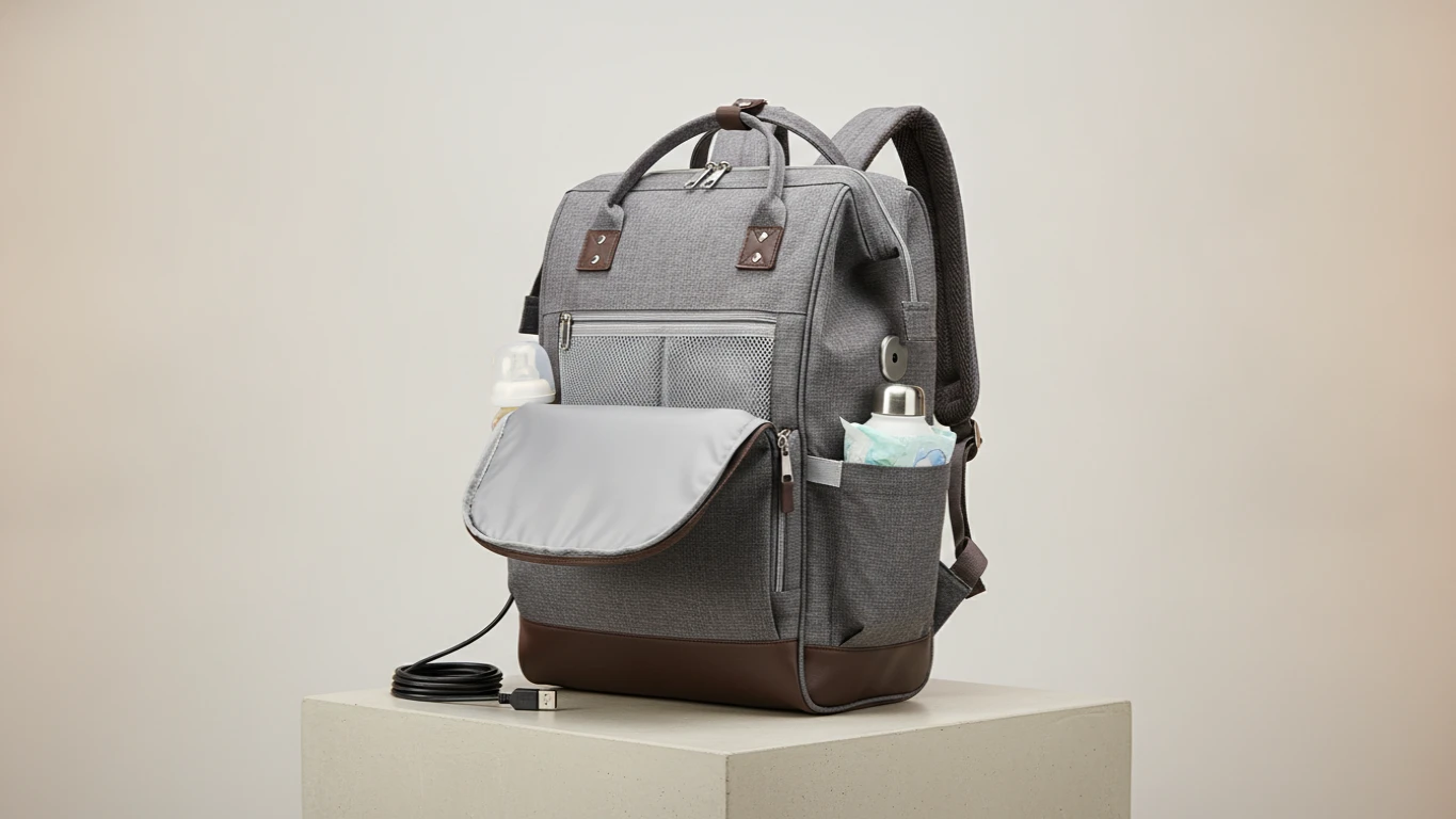 Insulated Diaper Backpack with USB Charging