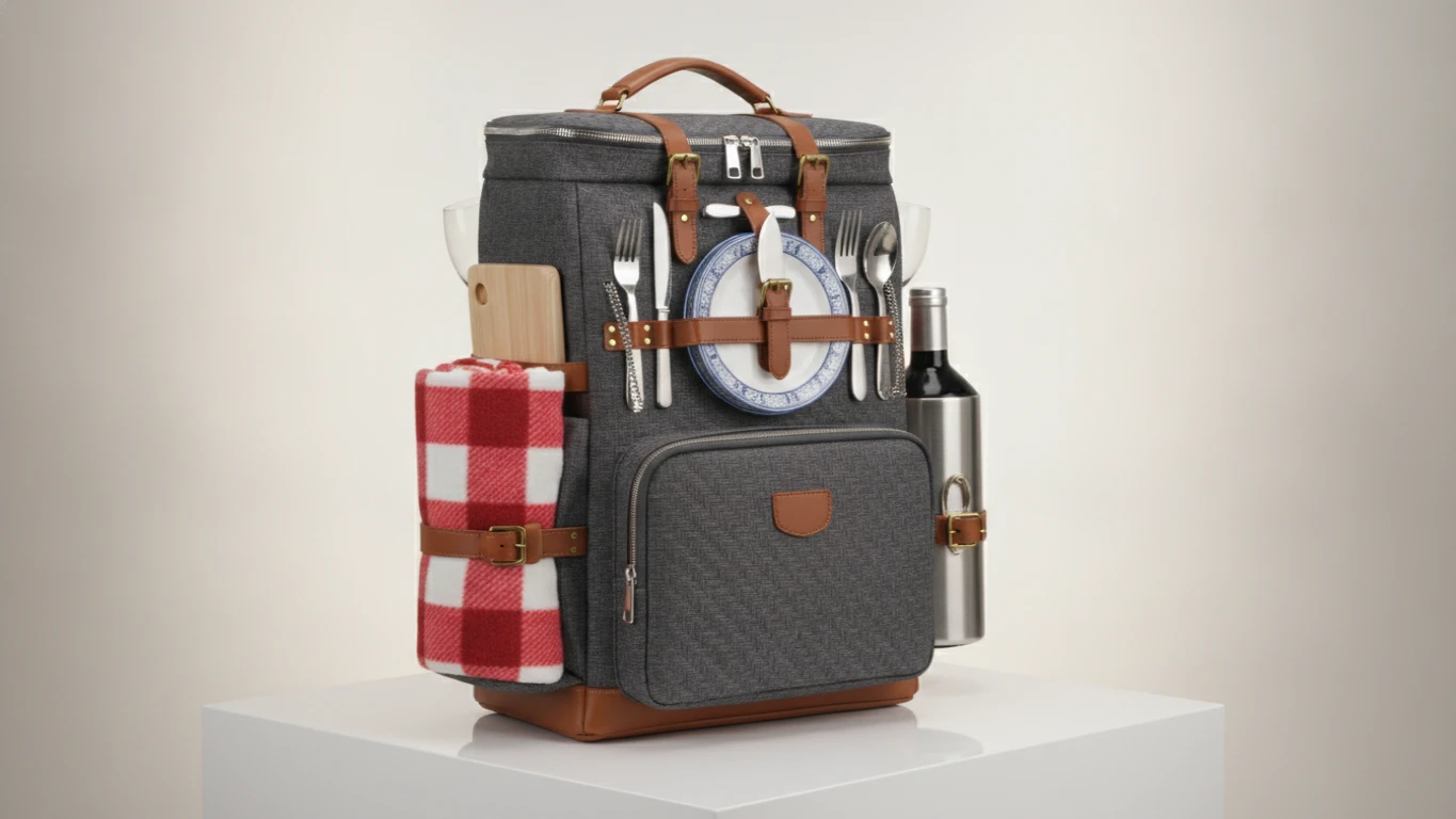 Insulated Luxury Picnic Backpack for Two