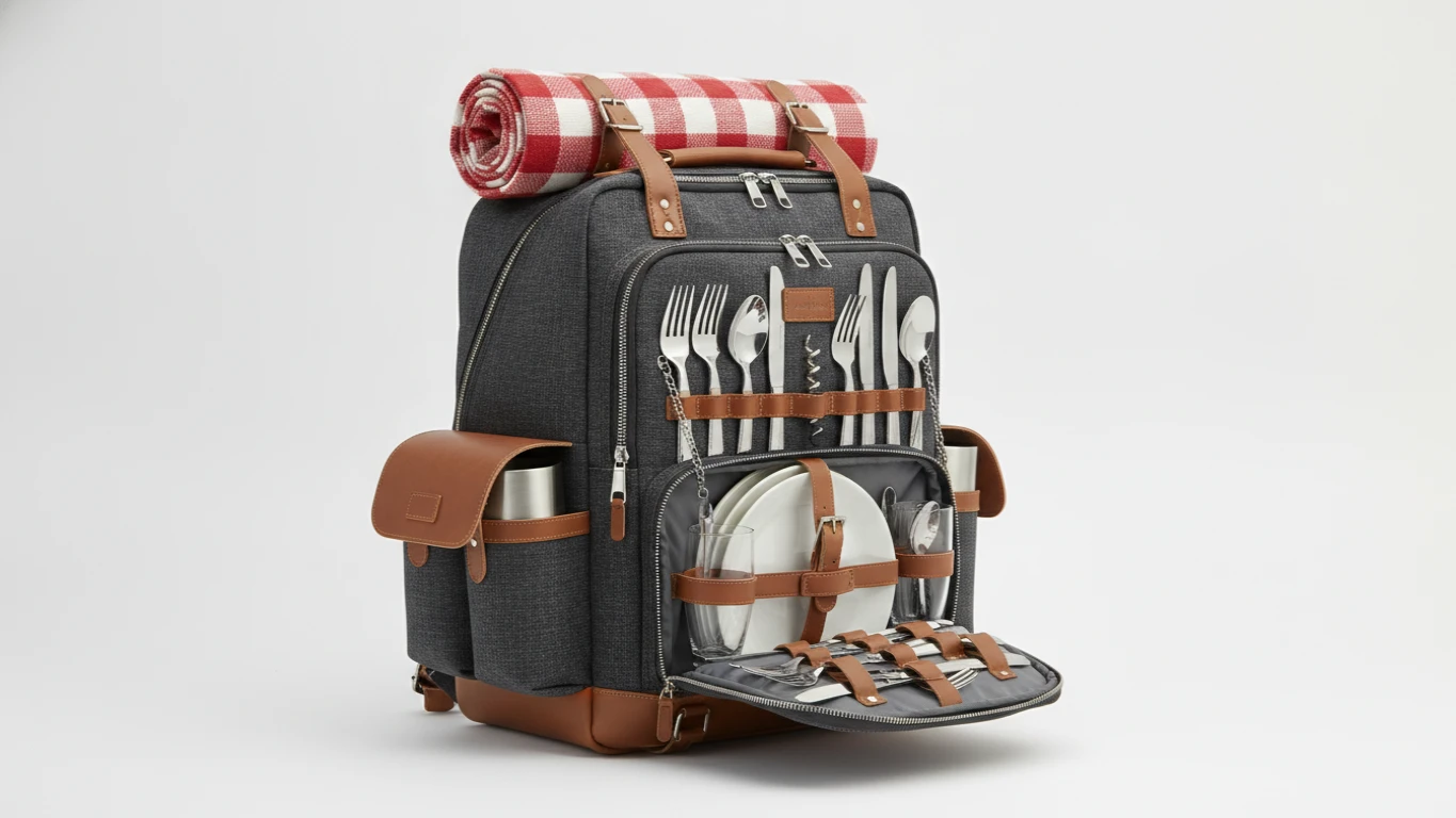 Insulated Picnic Backpack for Four