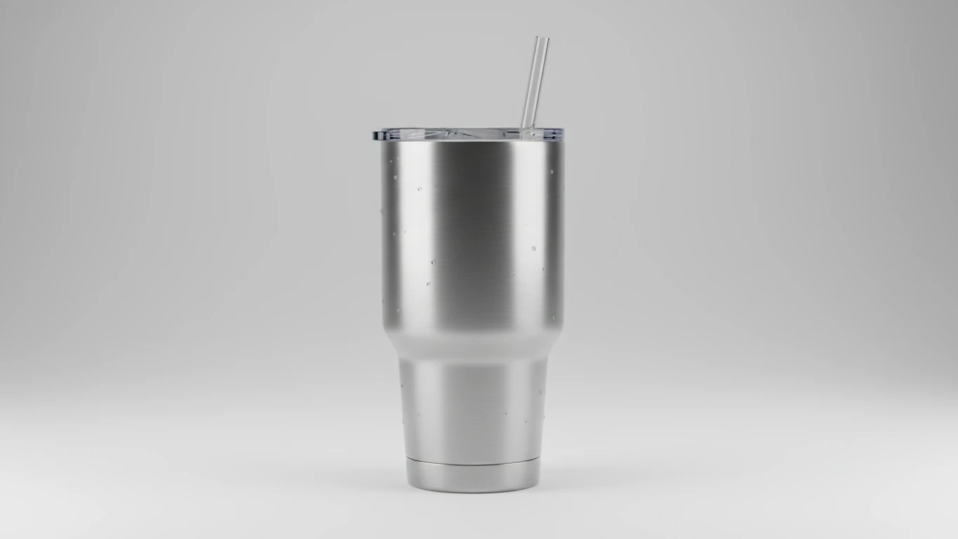 Insulated Stainless Steel Tumbler with Straw