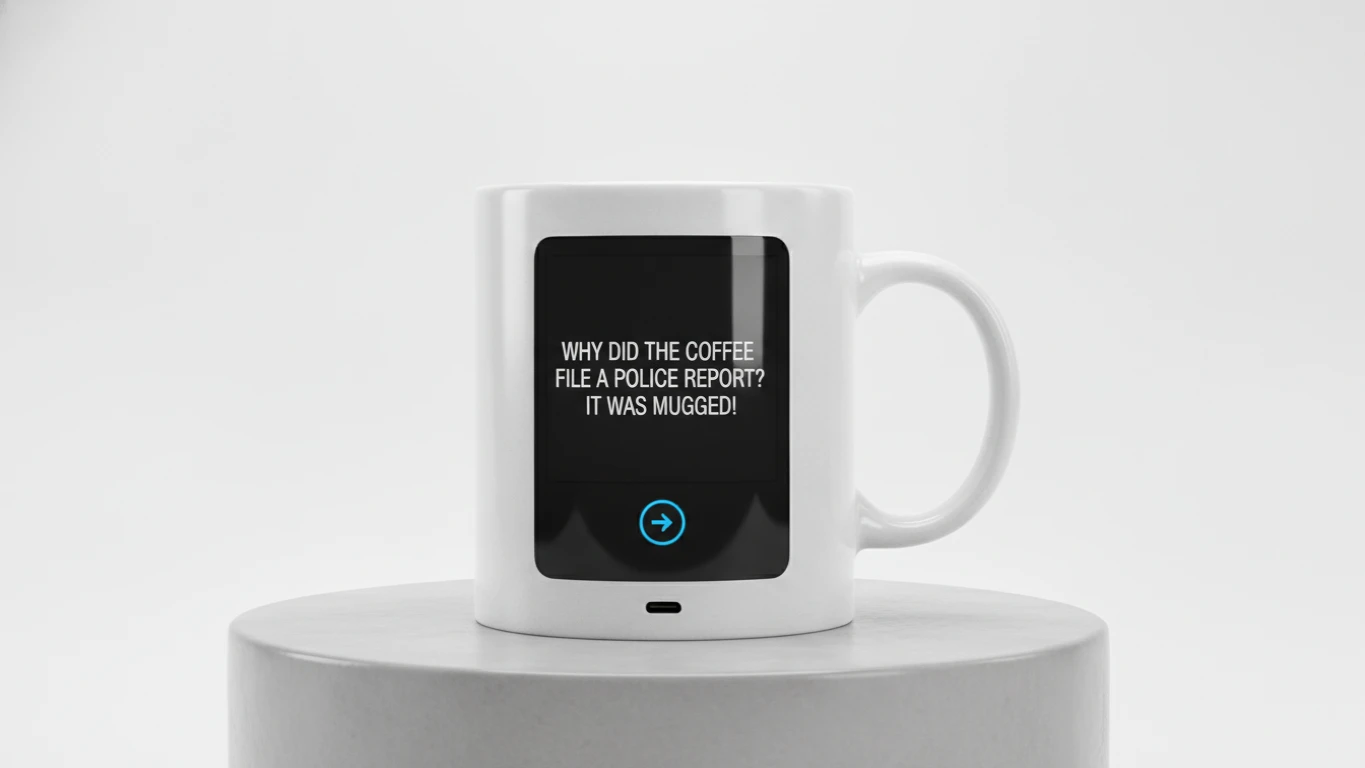 Interactive Daily Joke Coffee Mug