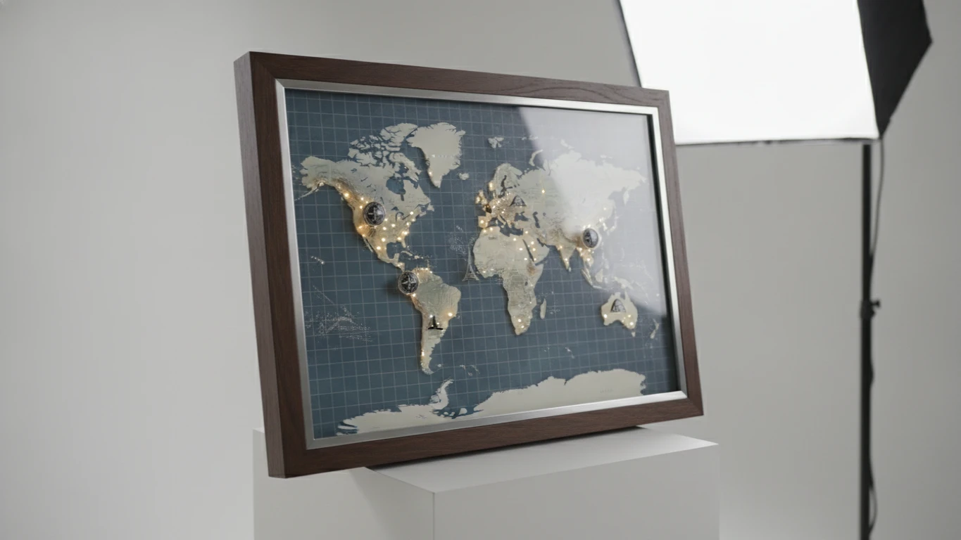 Interactive Framed Travel Map