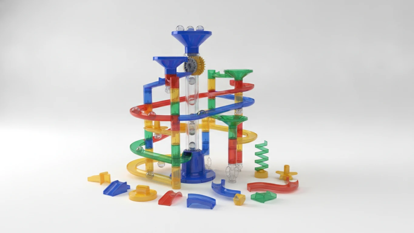 Interactive Marble Run Construction Set