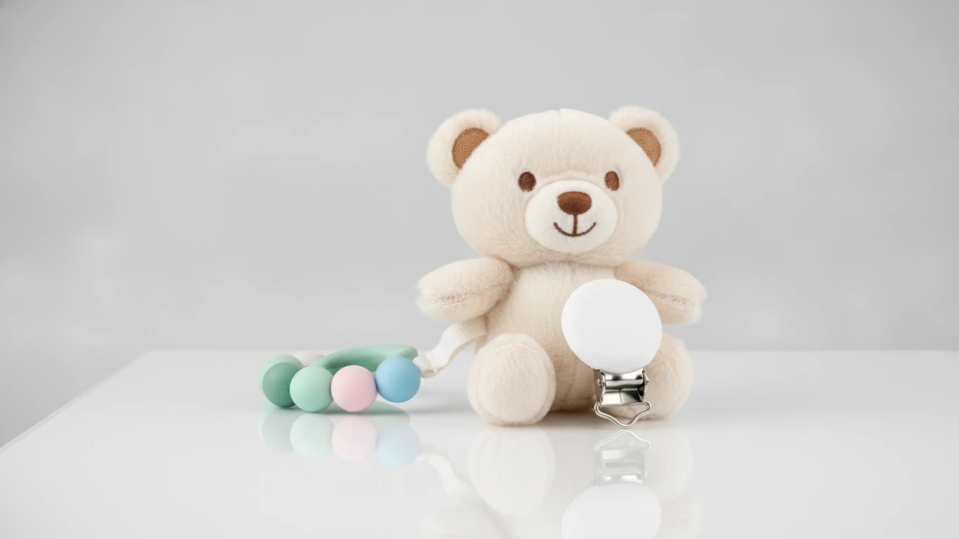 Interactive Plush Character Pacifier Clip