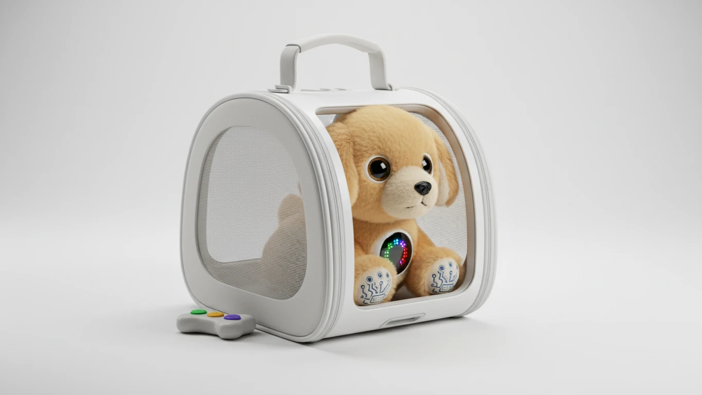 Interactive Plush Pet with Travel Carrier