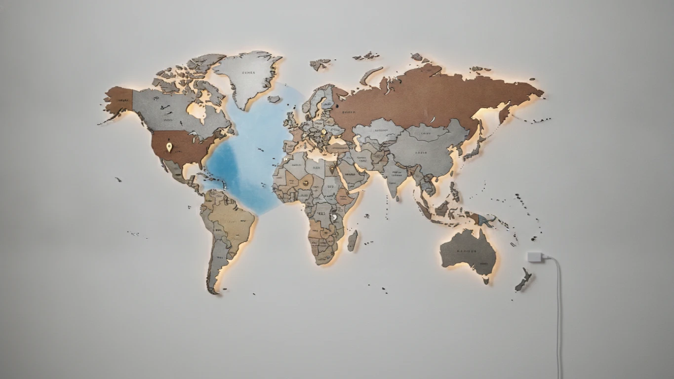 Interactive World Map Wall Art