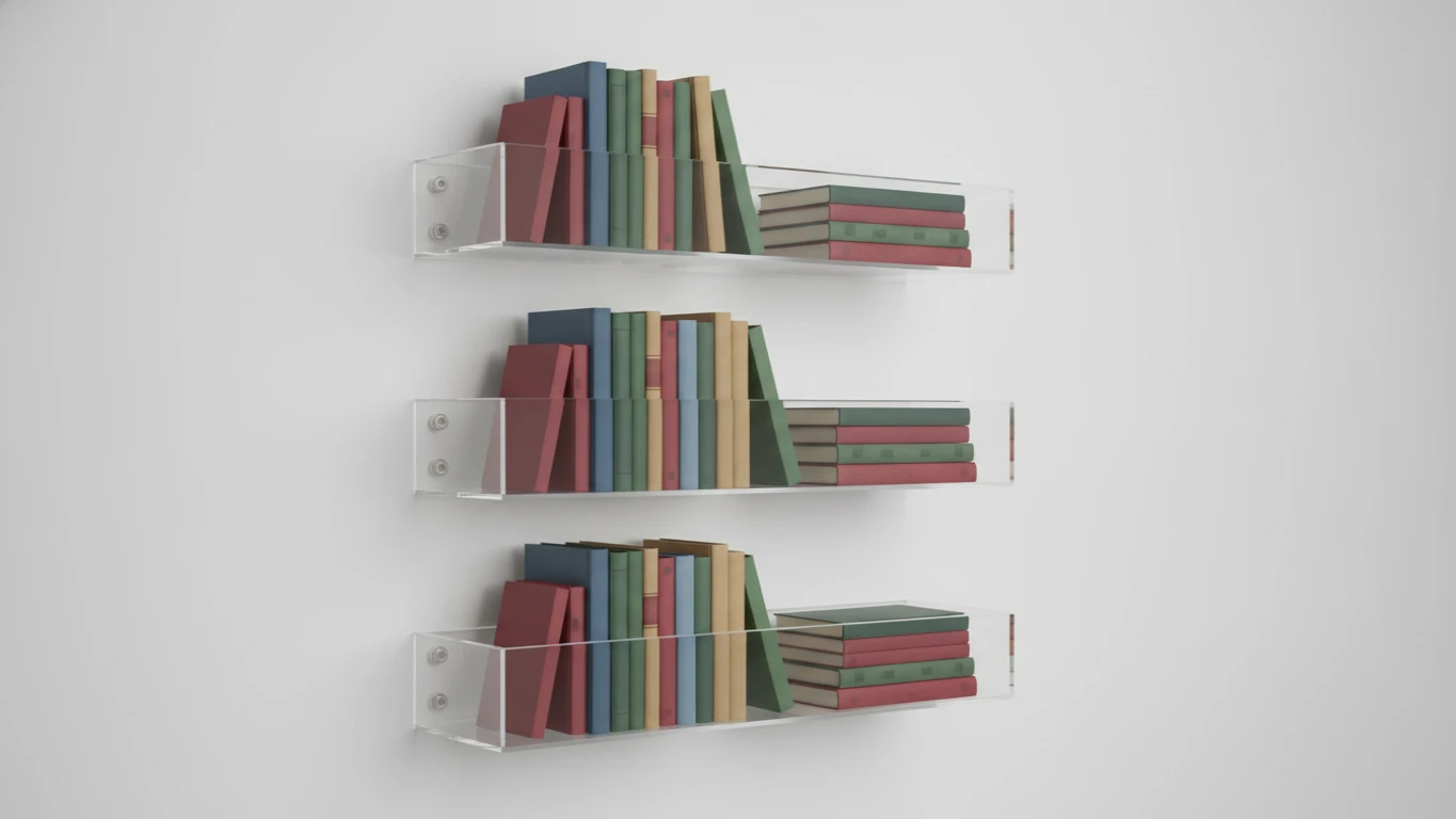 Invisible Wall-Mounted Floating Bookshelves