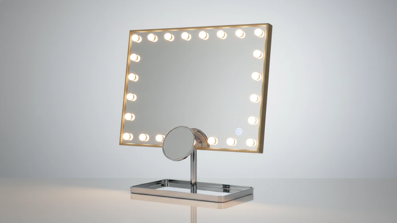 Large Lighted Desktop Vanity Mirror