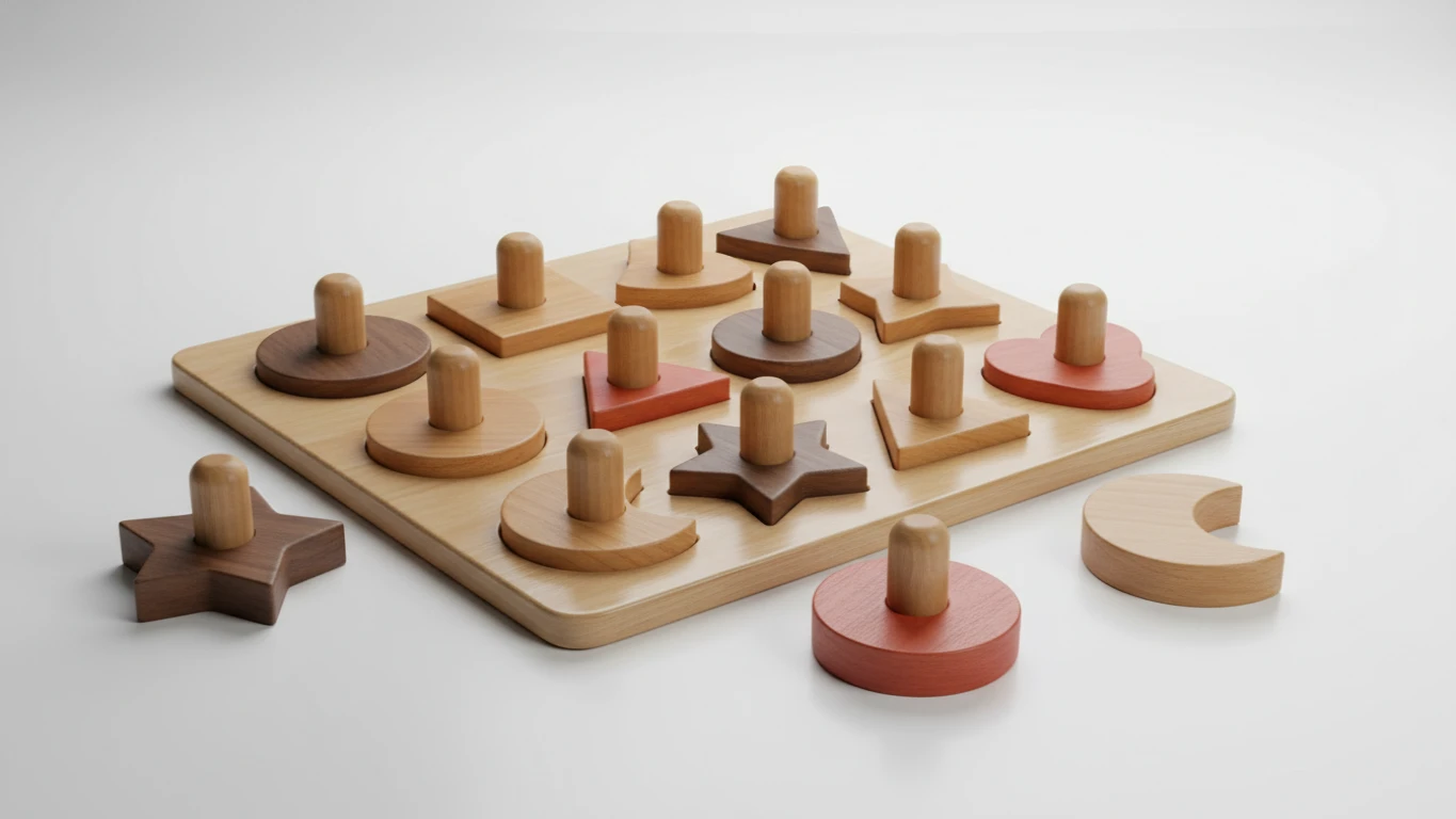 Large Peg Wooden Puzzle Set