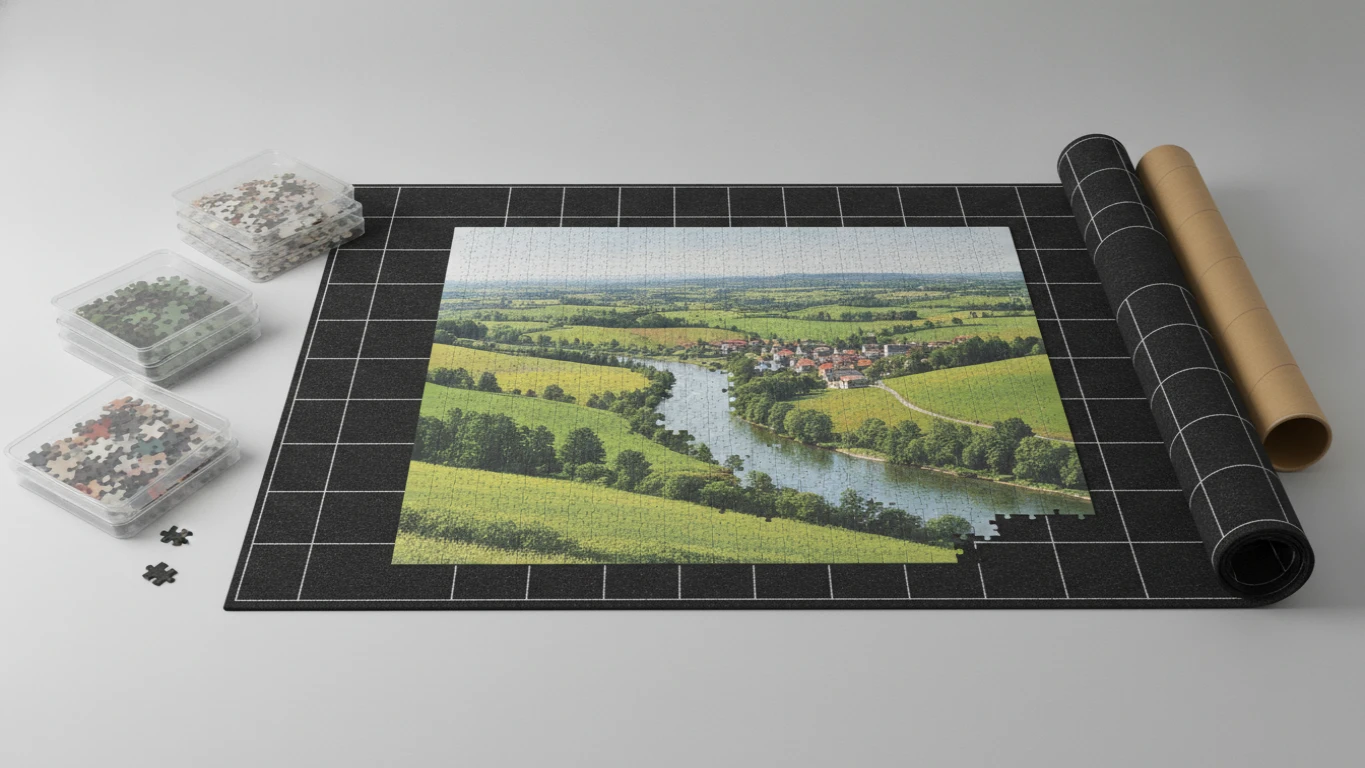Large-Print Jigsaw Puzzle Mat and Organizer