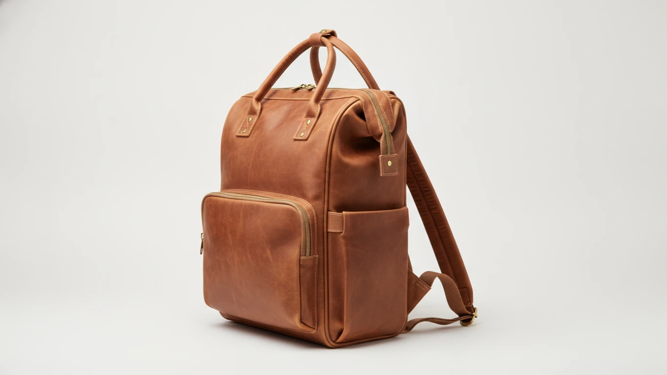 Leather Convertible Diaper Backpack