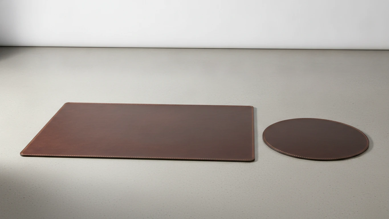 Leather Desk Blotter and Mousepad