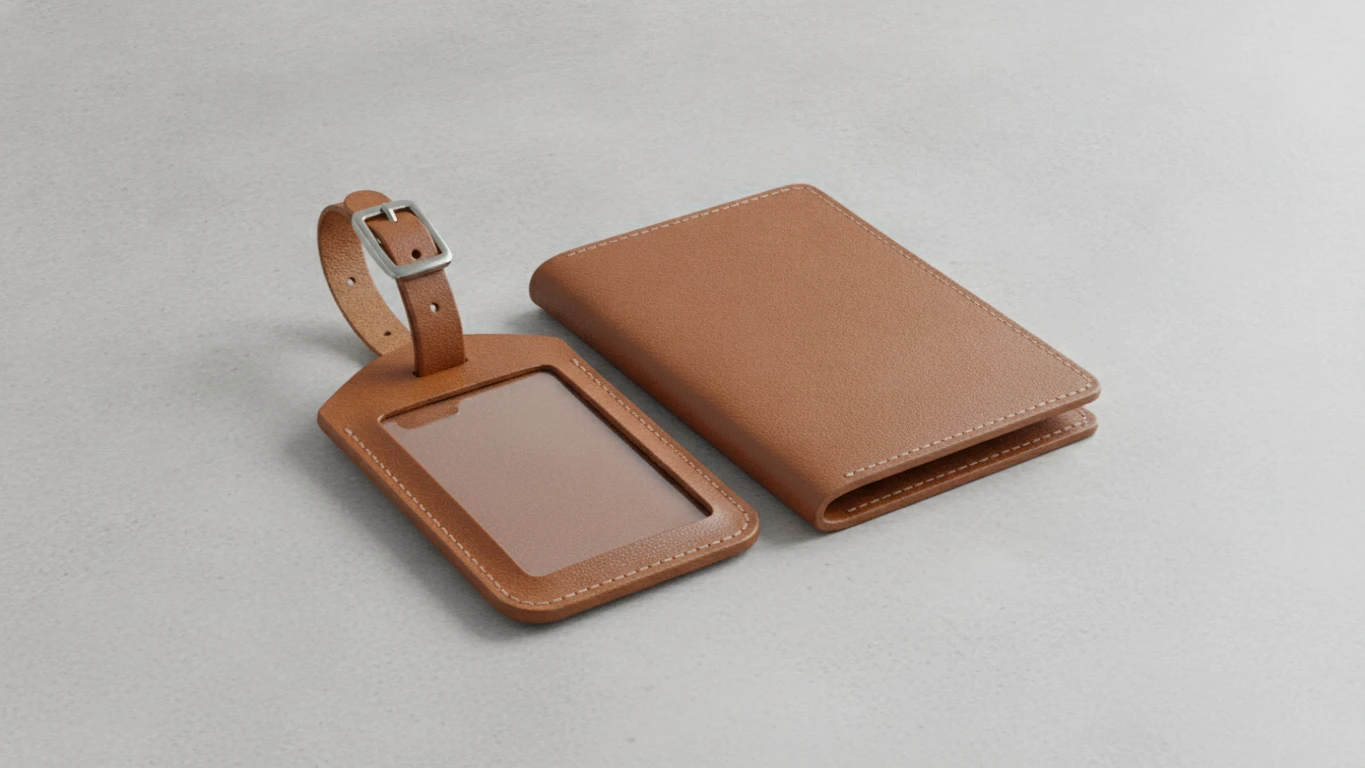 Leather Luggage Tag & Passport Set