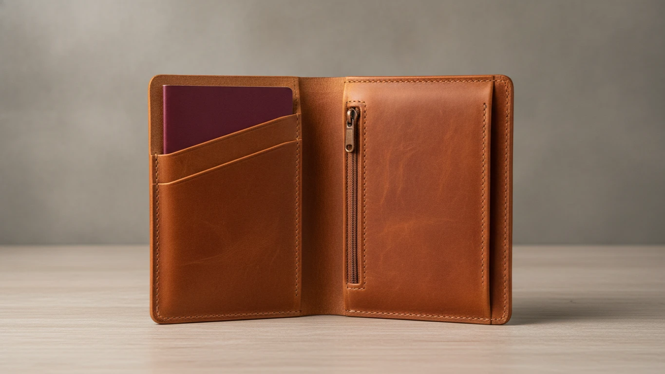 Leather Passport and Document Wallet