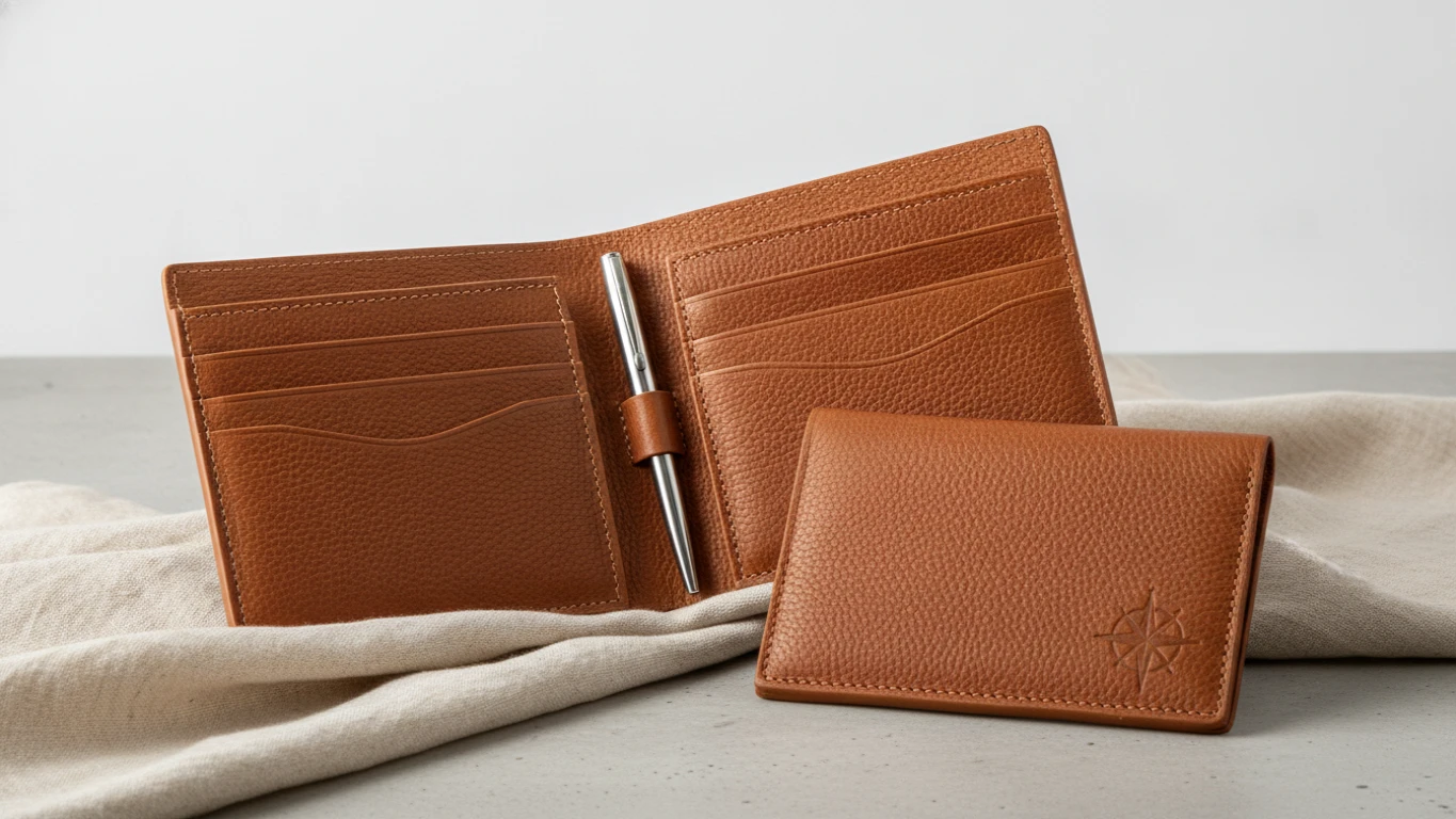 Leather Passport and Travel Wallet Set