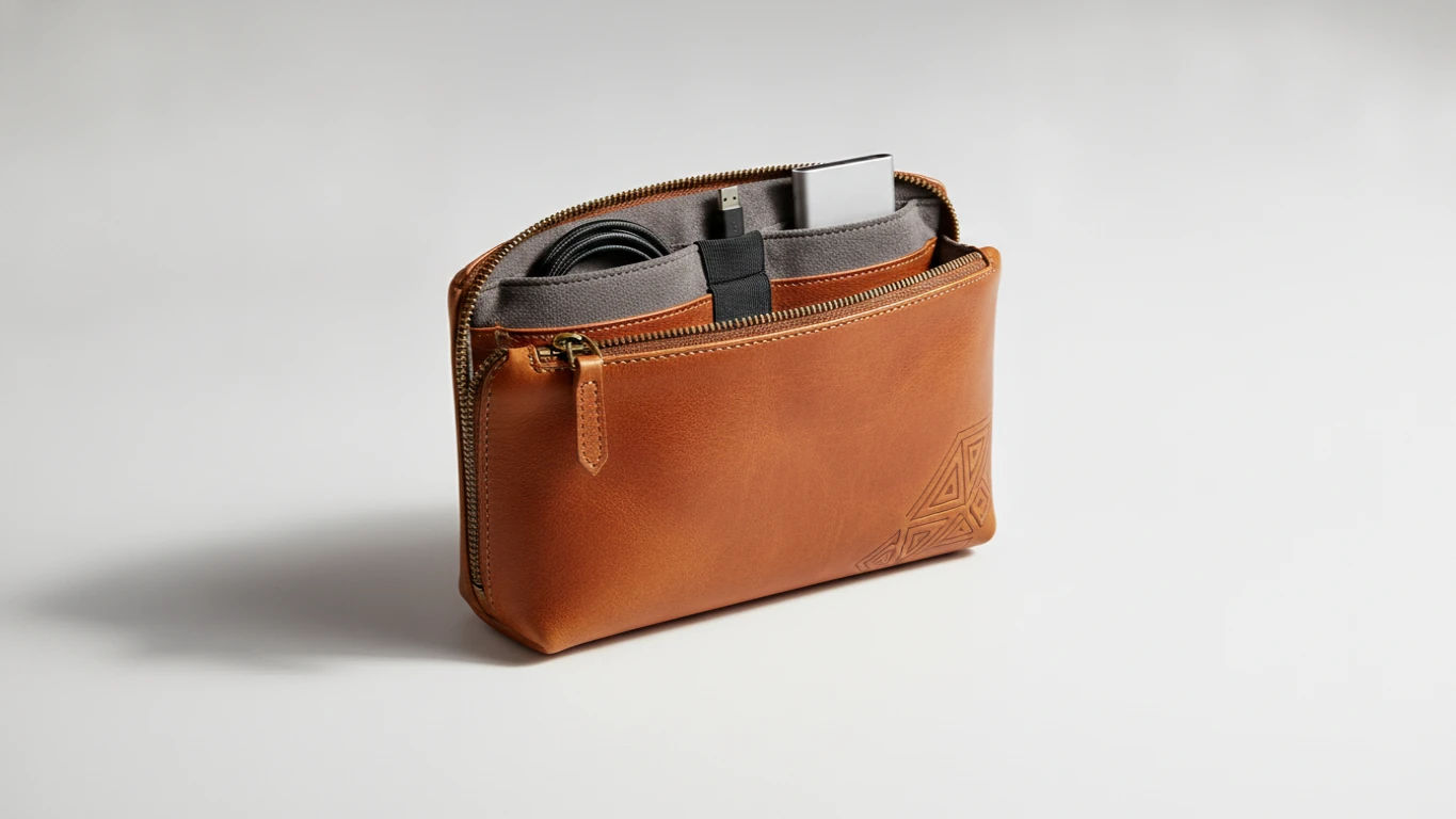 Leather Tech Organizer Pouch