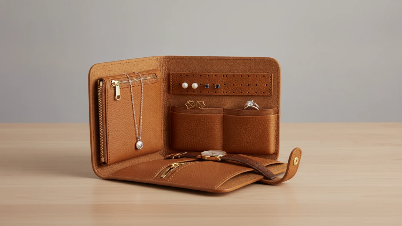Leather Travel Jewelry Organizer