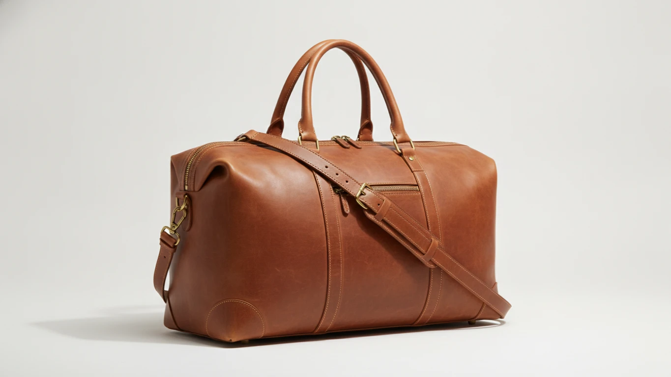Leather Weekender Travel Duffel Bag