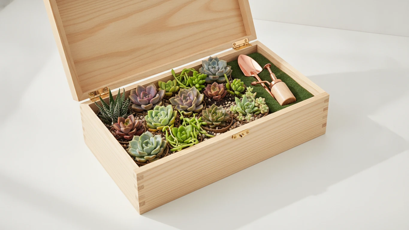 Living Succulent Garden Gift Box