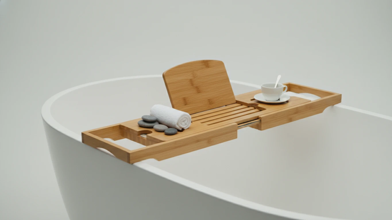 Luxury Bamboo Bath Caddy Tray