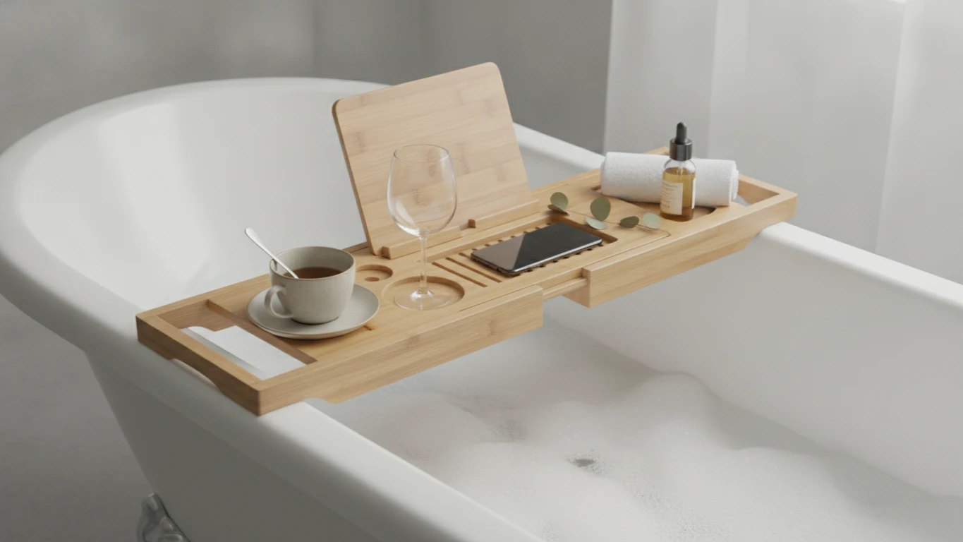 Luxury Bamboo Bathtub Caddy