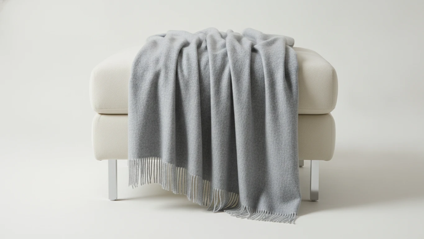 Luxury Cashmere Throw in Silver-Gray